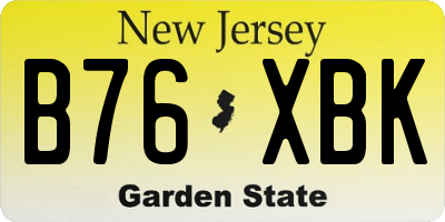 NJ license plate B76XBK