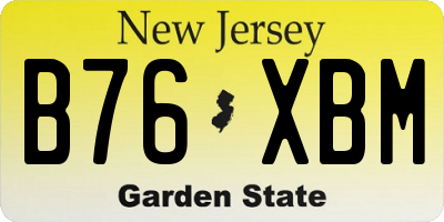 NJ license plate B76XBM