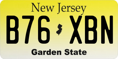 NJ license plate B76XBN