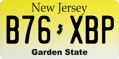 NJ license plate B76XBP