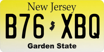 NJ license plate B76XBQ
