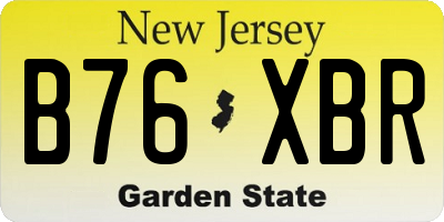 NJ license plate B76XBR