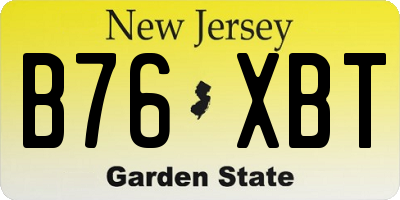 NJ license plate B76XBT