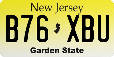 NJ license plate B76XBU