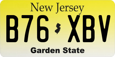 NJ license plate B76XBV