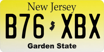NJ license plate B76XBX