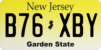 NJ license plate B76XBY