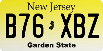 NJ license plate B76XBZ