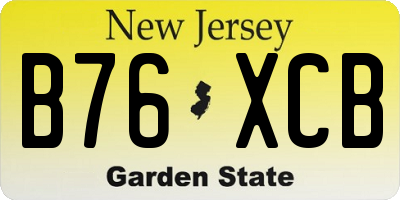 NJ license plate B76XCB