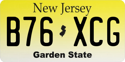 NJ license plate B76XCG