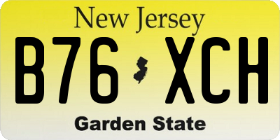 NJ license plate B76XCH