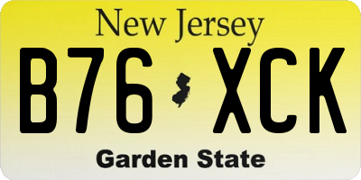 NJ license plate B76XCK