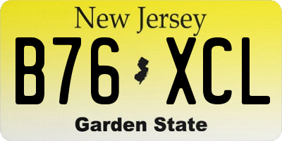 NJ license plate B76XCL
