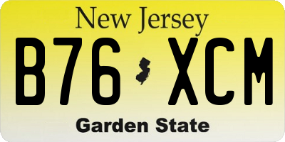 NJ license plate B76XCM