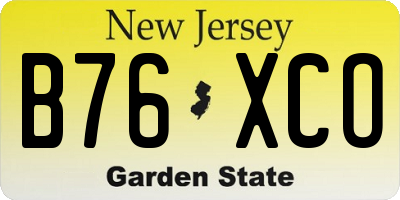NJ license plate B76XCO