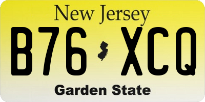 NJ license plate B76XCQ
