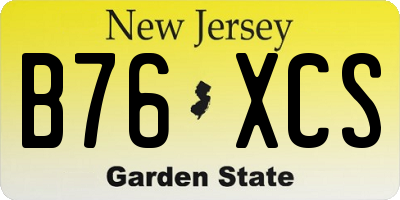 NJ license plate B76XCS