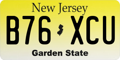 NJ license plate B76XCU