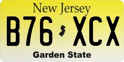 NJ license plate B76XCX