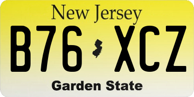 NJ license plate B76XCZ