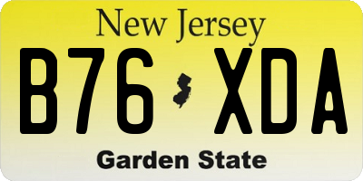 NJ license plate B76XDA