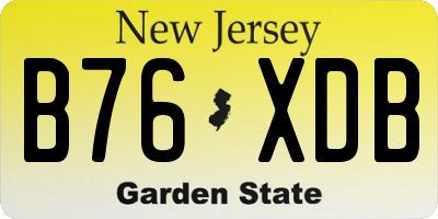 NJ license plate B76XDB