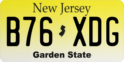NJ license plate B76XDG