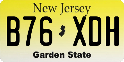 NJ license plate B76XDH