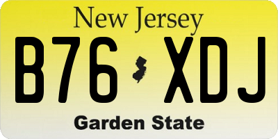 NJ license plate B76XDJ