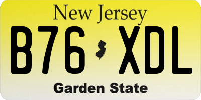 NJ license plate B76XDL