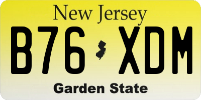 NJ license plate B76XDM