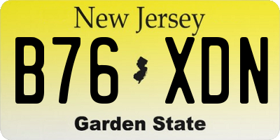 NJ license plate B76XDN