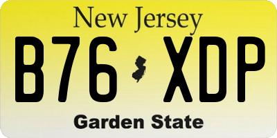NJ license plate B76XDP