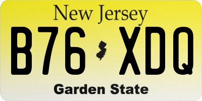 NJ license plate B76XDQ