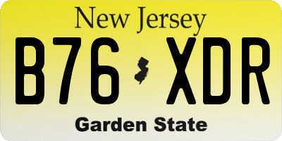 NJ license plate B76XDR