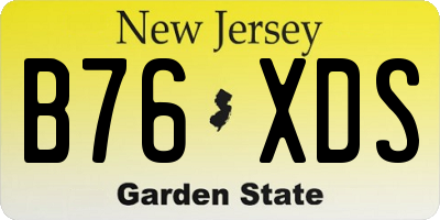 NJ license plate B76XDS