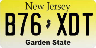 NJ license plate B76XDT