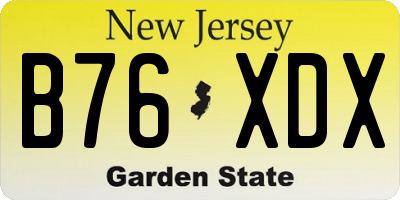 NJ license plate B76XDX