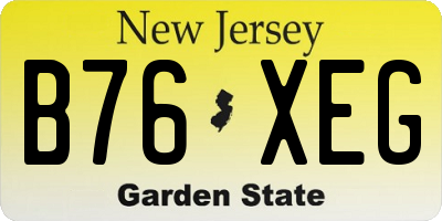 NJ license plate B76XEG