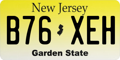 NJ license plate B76XEH