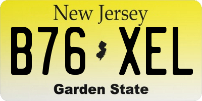 NJ license plate B76XEL
