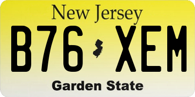NJ license plate B76XEM