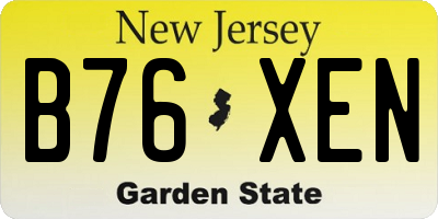 NJ license plate B76XEN