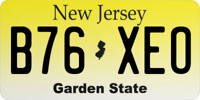 NJ license plate B76XEO