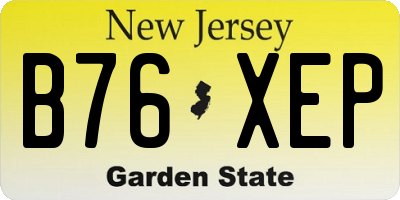 NJ license plate B76XEP