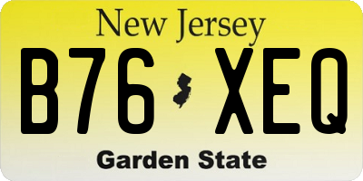 NJ license plate B76XEQ