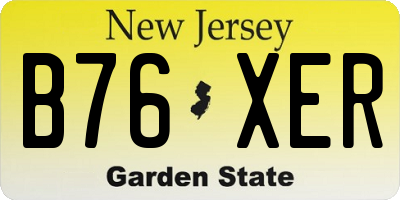 NJ license plate B76XER