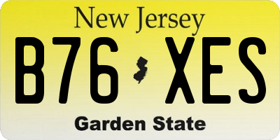 NJ license plate B76XES