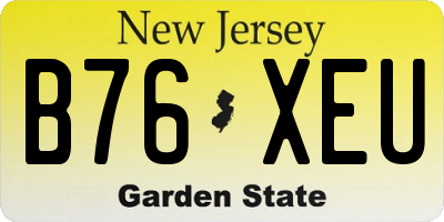 NJ license plate B76XEU
