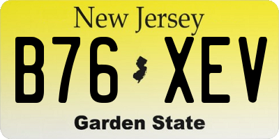 NJ license plate B76XEV